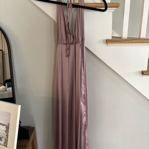 Mauve White Fox Maxi Dress